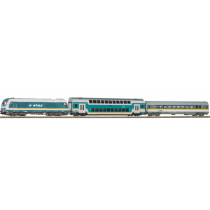 Piko HO scale 57139 Starter Set Alex Hercules Diesel loco w. 2 passenger cars, PIKO A-Track w. Railbed