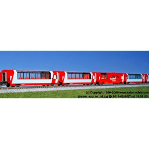 Kato N Alpine "Glacier Express" 4-Car Add-on Set Kato N Alpine "Glacier Express" 4-Car Add-on Set