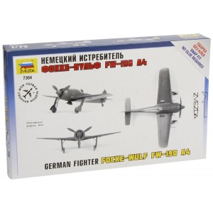 ZVEZDA 1/72 German Fighter Focke-Wulf FW-190 A4 # 7304 Model Kit  (Free Shipping)