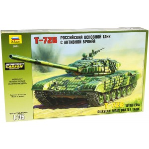 ZVEZDA T-72B With ERA Russian Main Battle Tank - 1/35 Scale Model Kit (Free Shipping)